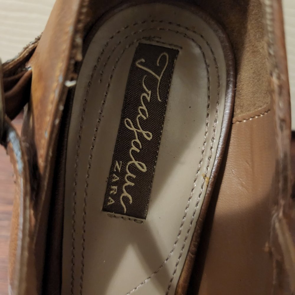 Brown Faux Leather Mary-Jane style Stilettos - Picture 6 of 7